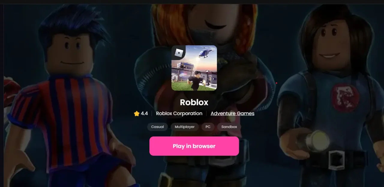 Play Roblox on browser using Now.gg